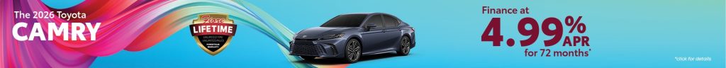 2026 Toyota Camry – Finance for 4.99% APR for 72 Months