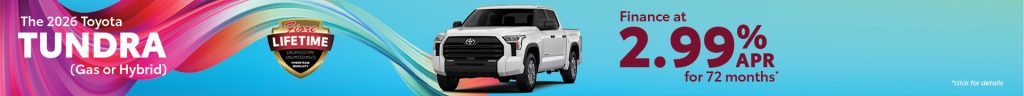 2026 Toyota Tundra – Finance for 2.99% APR for 72 Months