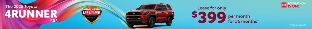 2025 Toyota 4Runner SR5 – Lease for $399/Month for 36 Months
