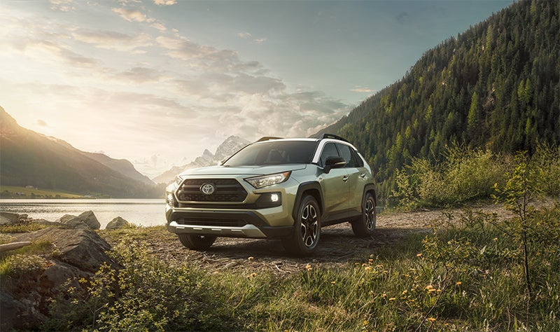 A Hybrid for Everyone at Fiore Toyota | Sliver Toyota RAV4 park on grass