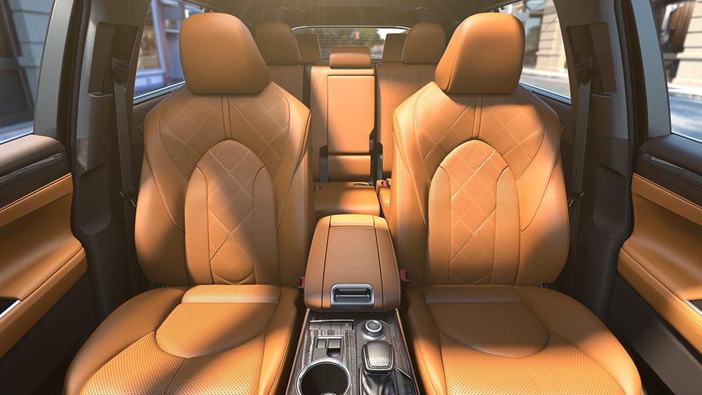 The 2020 Toyota Highlander coming soon to Fiore Toyota of Hollidaysburg | 2020 highlander brown leather seating 