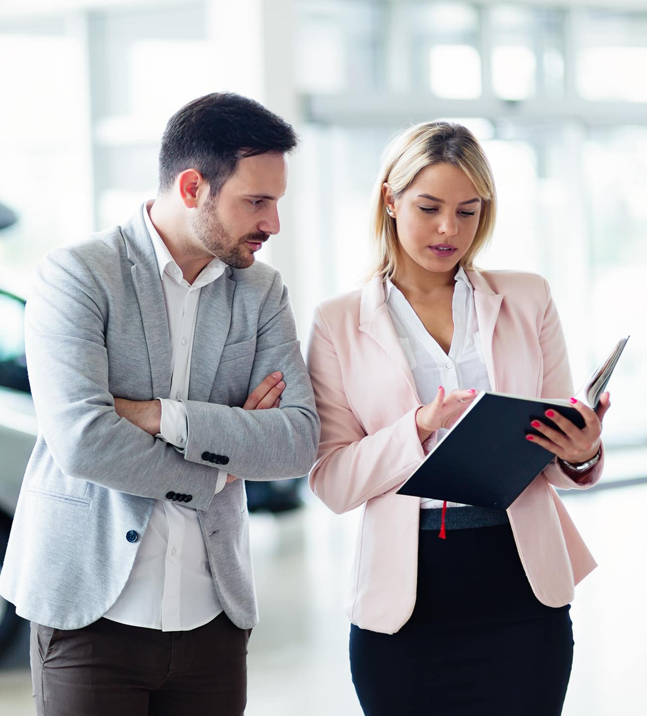 Who goes over your APR at Fiore Toyota in Hollidaysburg | Sales agent showing man information